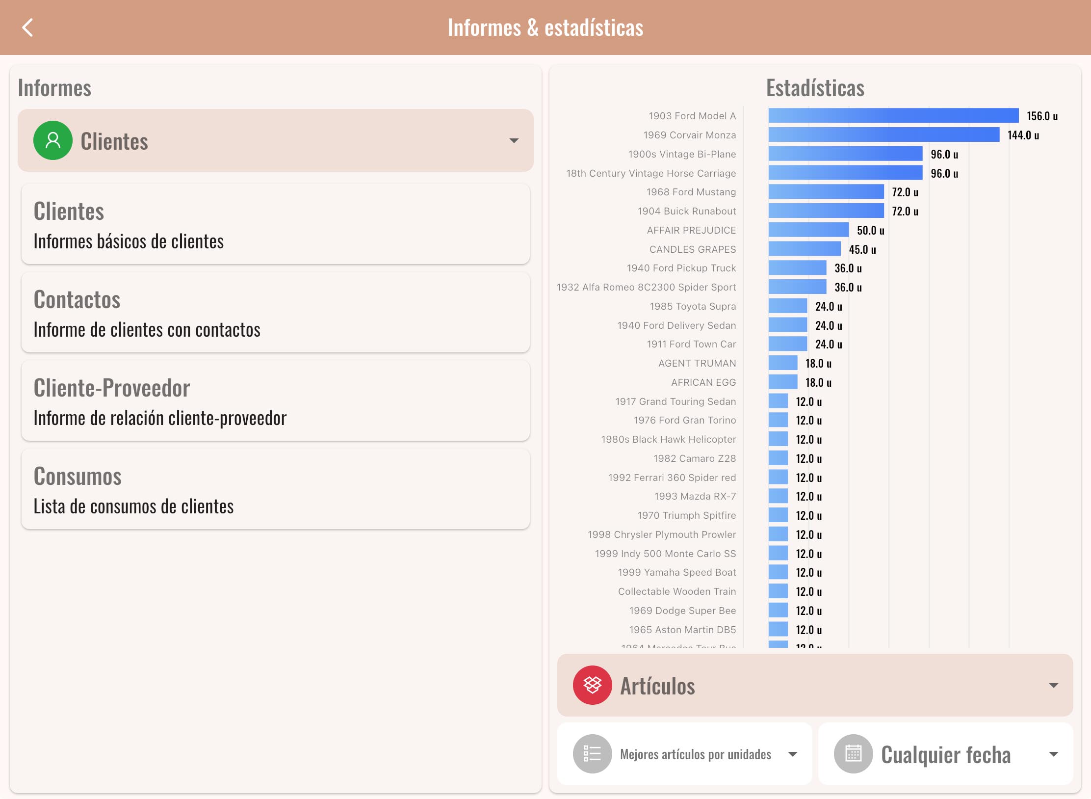 Informes y estadísticas